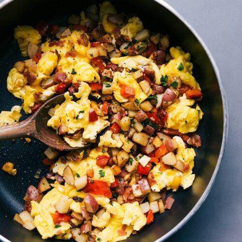 Egg, meat & Cheese Scrambles