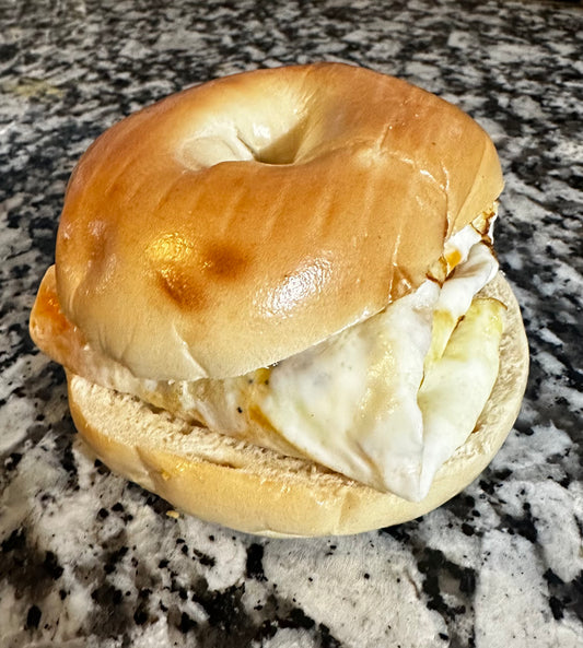 Egg and cheddar bagel