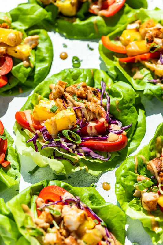 Thai-Inspired Chicken Lettuce Wraps with Coconut Rice